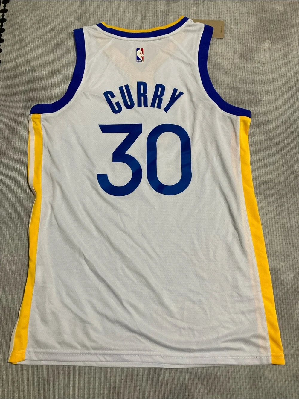 Nike Golden State Warriors White Blue & Yellow #30 Jersey